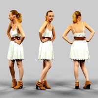 White dress Girl Posing