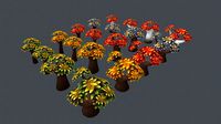 Stylized low-poly game-ready trees