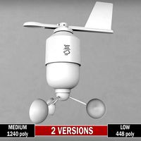 Weather meteo station anenometer low poly