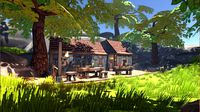 Cartoony tavern and outdoor