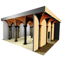 Vaulting 2-1  Romanic  500cm spaced with thin curbs