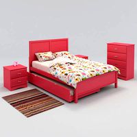 Furniture of America Colorpop  Youth Bed Trundle and Nightstand