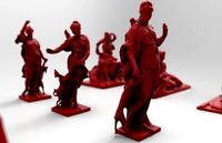 Stylized low poly sculptures statues louvre museum - 22 pcs