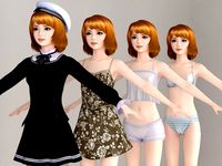 T pose nonrigged model of Lolita with various outfit