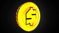 Game-Ready Dollar Sign Gold Coin Asset