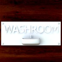 3d Printable Washroom sign STL OBJ | 3D