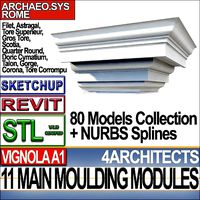80 Architecture Moulding Modules Collection Revit STL Print | 3D