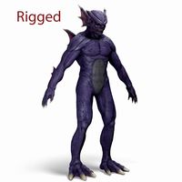 Piranha Monster Rigged 3D Model