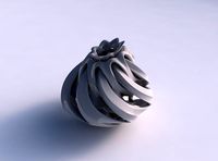 Vase spherical with intersection through cuts streched top corner | 3D