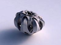 Vase spherical with intersection through cuts squeezed with streched top corner | 3D