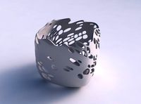 Vase quadratic stumpy with twisted bubbles holes | 3D