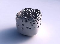 Vase quadratic stumpy with smooth bubble holes | 3D