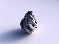 Vase oval with intersection throught cuts streched top corner | 3D