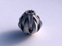 Vase oval with intersection throught cuts squeezed | 3D