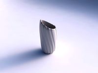 Vase skewed and twisted with twisted smooth ribbons | 3D