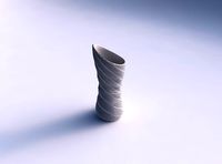 Vase skewed and twisted with twisted extruded lines | 3D