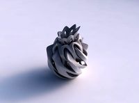 Vase rose spikes with intersection through cuts streched top corner | 3D