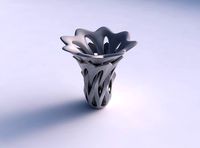 Vase double rose spikes with intersection through cuts widened top | 3D