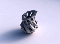 Vase inside a funnel vase with intersection through cuts streched top corner | 3D