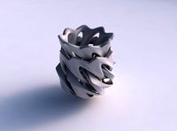 Vase double rose spikes with intersection through cuts wide middle | 3D