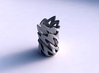 Vase double rose spikes with intersection through cuts twisted and streched top | 3D