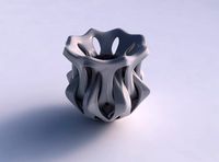 Vase curved with intersection through cuts squeezed | 3D