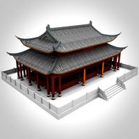 China Temple 02 3D Model