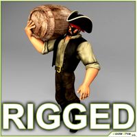 Male Pirate Rigged 3D Model