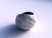 Bowl skewed and twisted with twisted rocky bulges | 3D