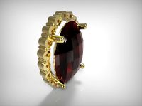 Jewelry Golden Medalion With Ruby Diamond | 3D