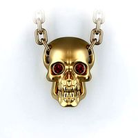 Skull pendant with round gemstones 001 | 3D