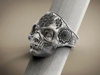 Ring Skull Mandala Mehndi  Buddism  India Openwork STL for 3d  | 3D