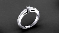 Engagement Ring 3 mm Round Diamond 0011 | 3D
