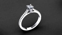 Engagement Ring V Prong 0013 | 3D