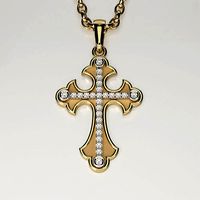 Cross Pendant with gemstones 005 | 3D