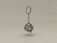 Daft Punk silver helmet keychain | 3D