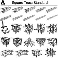 Square Truss Standard 25 Modular Pieces | 3D