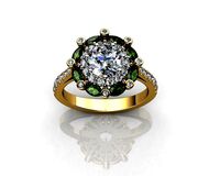 Marquise Green Tourmaline And Diamond Ring | 3D