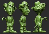 charlie chaplin cartoon | 3D