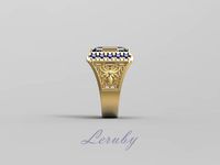 Signet ring spider on the web | 3D