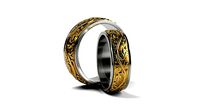 Wedding ring with leaf pattern in two collors 15 SIZES | 3D
