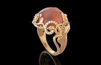 Evening ring with cabochon | 3D