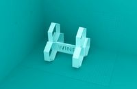 winerack - 3bottles - honey | 3D