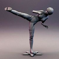Sexy Anime Ninja throwing Shurikens | 3D