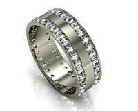 Engagement Ring 2 rows of stones | 3D