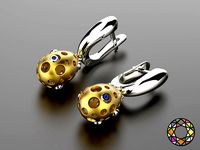 Easter eggs collection earrings set 2 with gems 0140 | 3D
