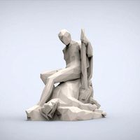 Printable Theseus and the Minotaur Lowpoly style | 3D