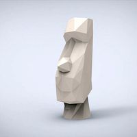Printable Moai Head Lowpoly Style | 3D