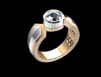 MGold003 - Ring  1 carat | 3D