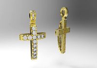 Ornamented cross with gems | 3D